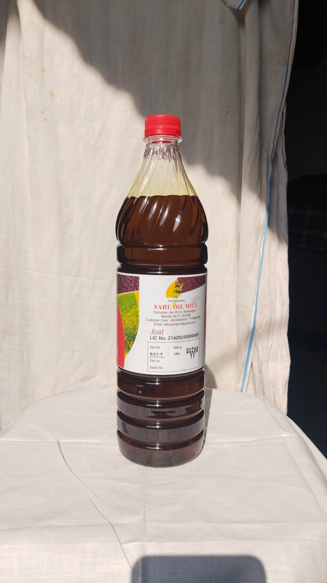 Shri Milan mustard oil kachchi ghani 1 bottle (850 g.)